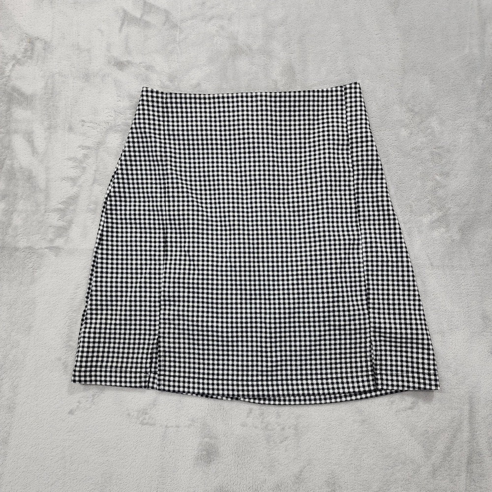 John Galt Skirt Women S Juniors Black White Check Tweed A-Line Mini Zip‎ Casual